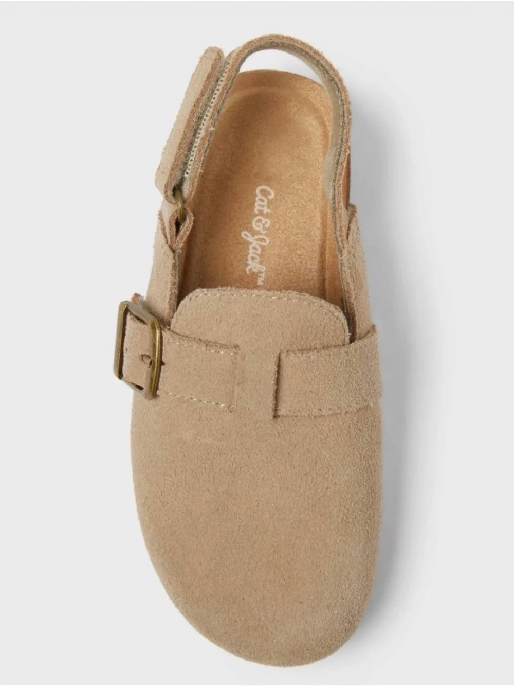 Cat & Jack Kids Suede leather Slingback slip on Clogs Berlin Taupe NWT NEW